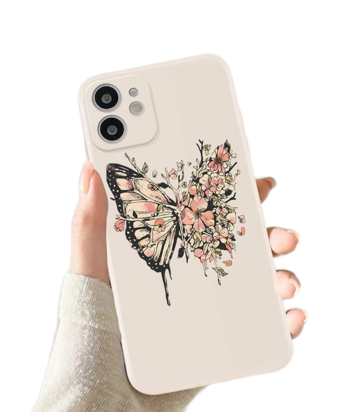 Silikoon Butterfly Blossom iPhone 12 Pro (beež)