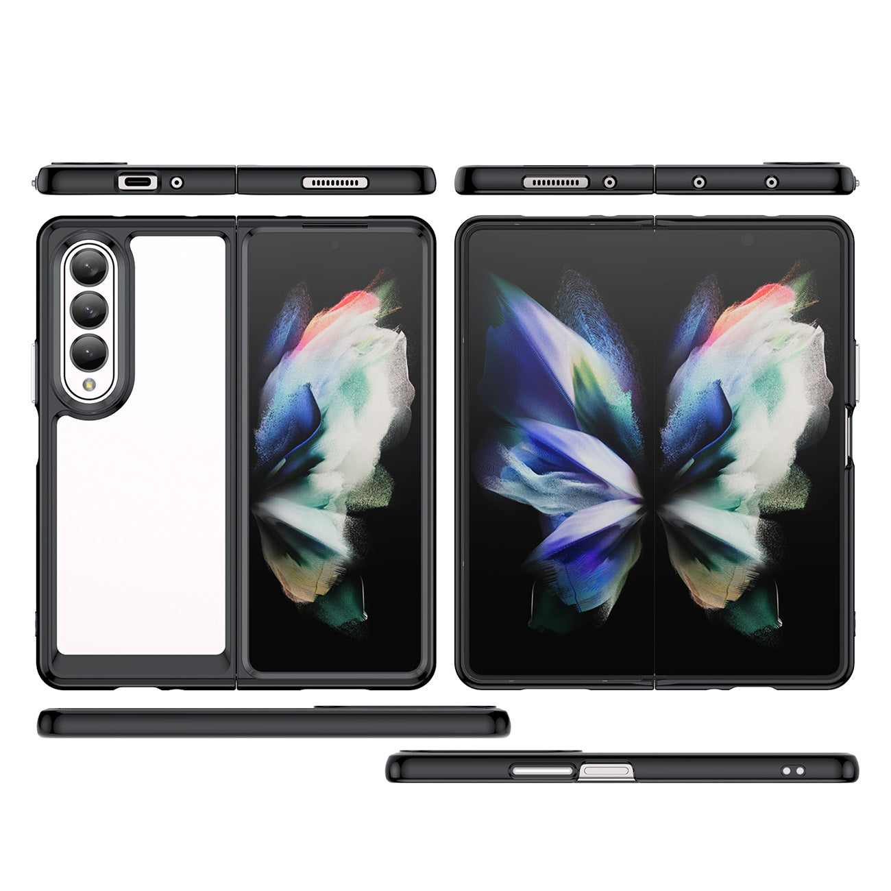Space Case Samsung F936 Z Fold 3 5G (läbipaistev/must)