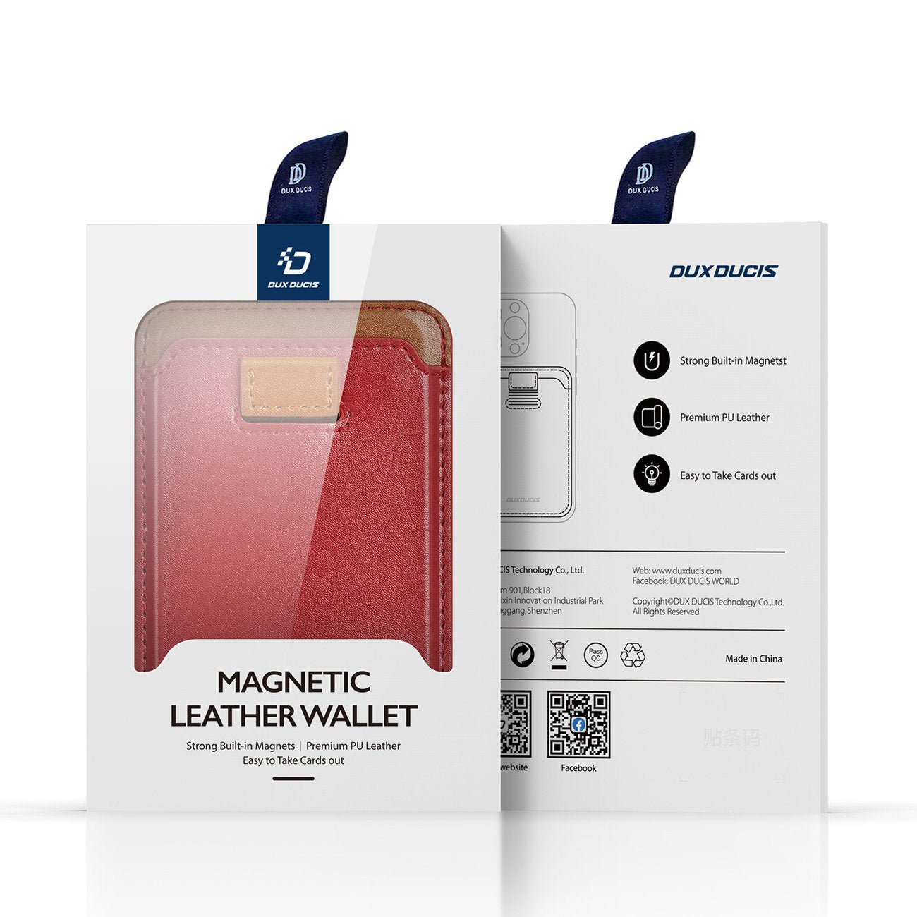 Kaardihoidja Dux Ducis Magnetic iPhone MagSafe (punane)
