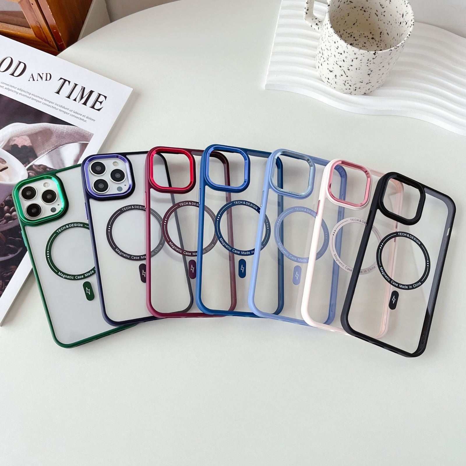 Ümbris Tech&Design Magsafe iPhone 13 / 14 (must/läbipaistev)