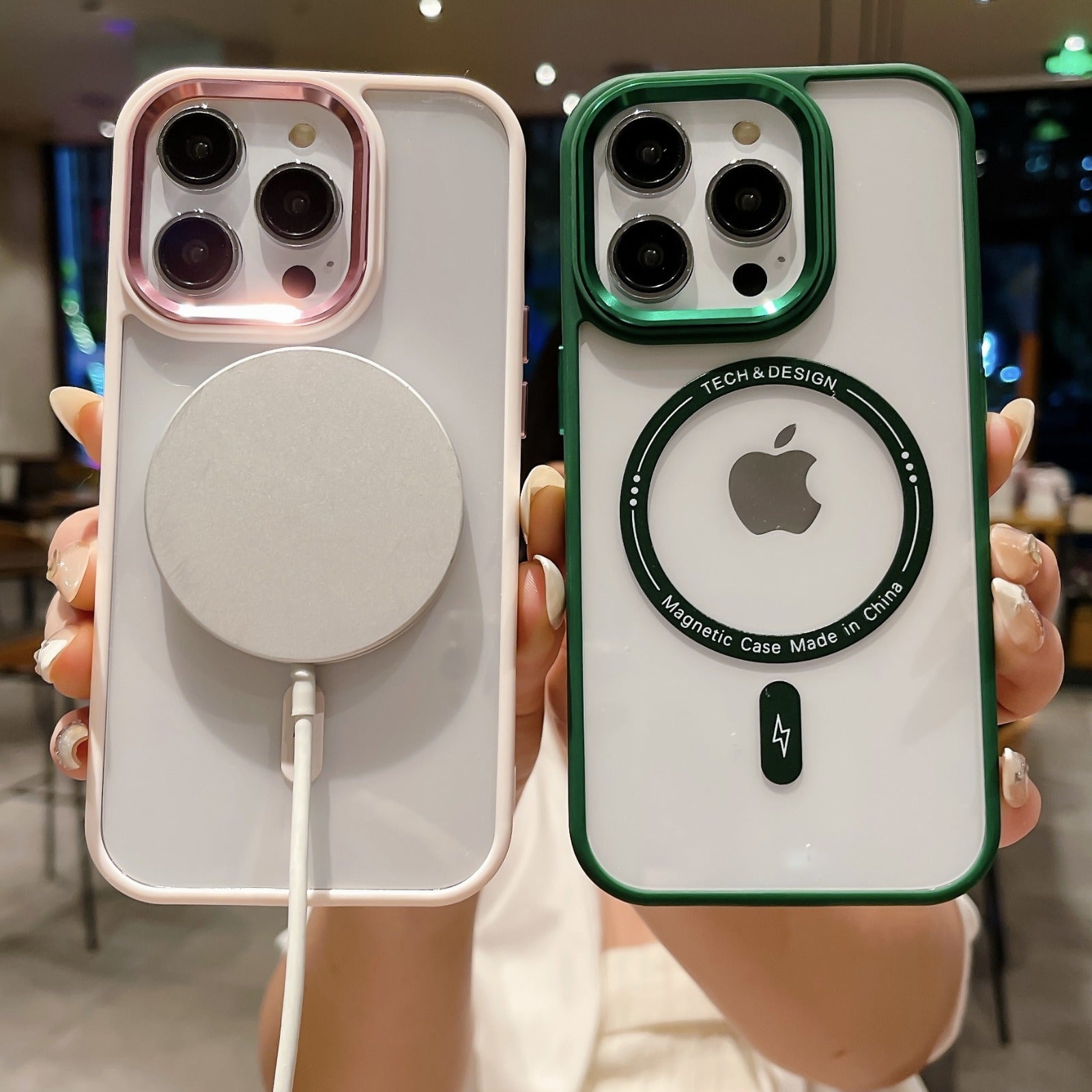 Ümbris Jelly Magsafe iPhone 13 (roosa/läbipaistev)