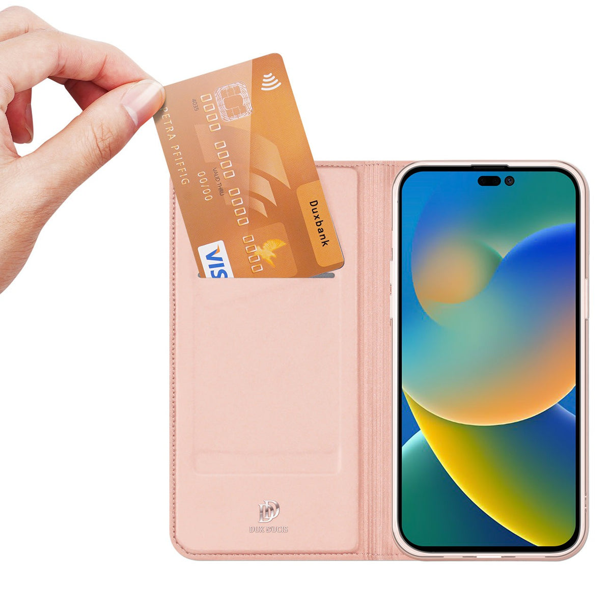 Ümbris kaanega Dux Ducis "Skin Pro" Samsung A25 5G (roosa kuld)