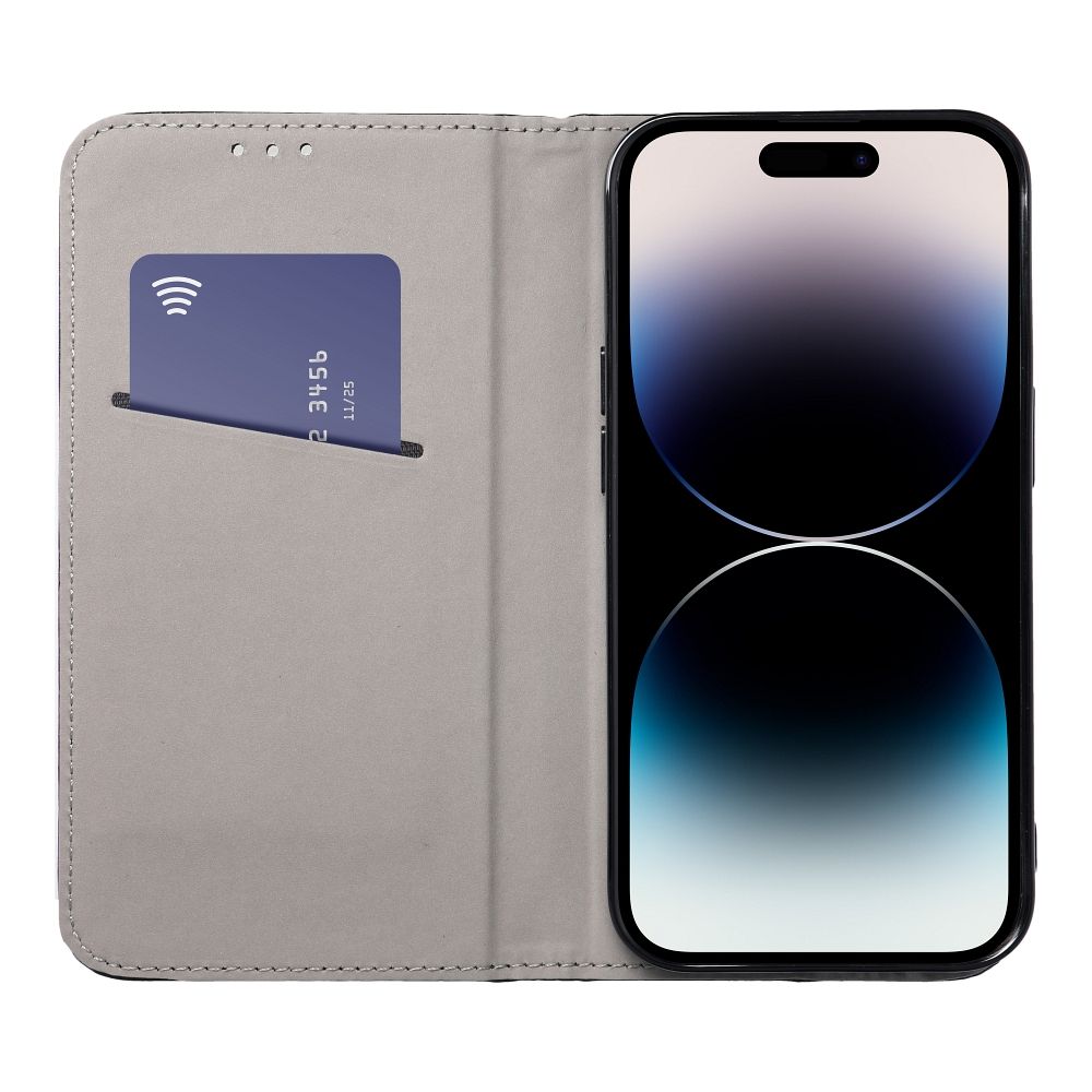 Ümbris kaanega "Smart Magneto" iPhone 15 (must)
