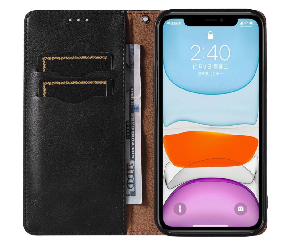 Ümbris kaanega Pouch Wallet iPhone 13 mini (must)