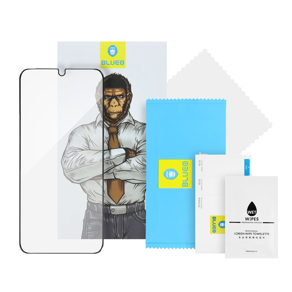 Kaitseklaas "5D Mr. Monkey" Full Glue Strong HD iPhone 16 Pro / 17 / 17 Pro (must)