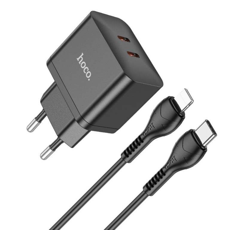 Adapter Hoco N29 PD35W c 2 Type-C + Lightning (must)