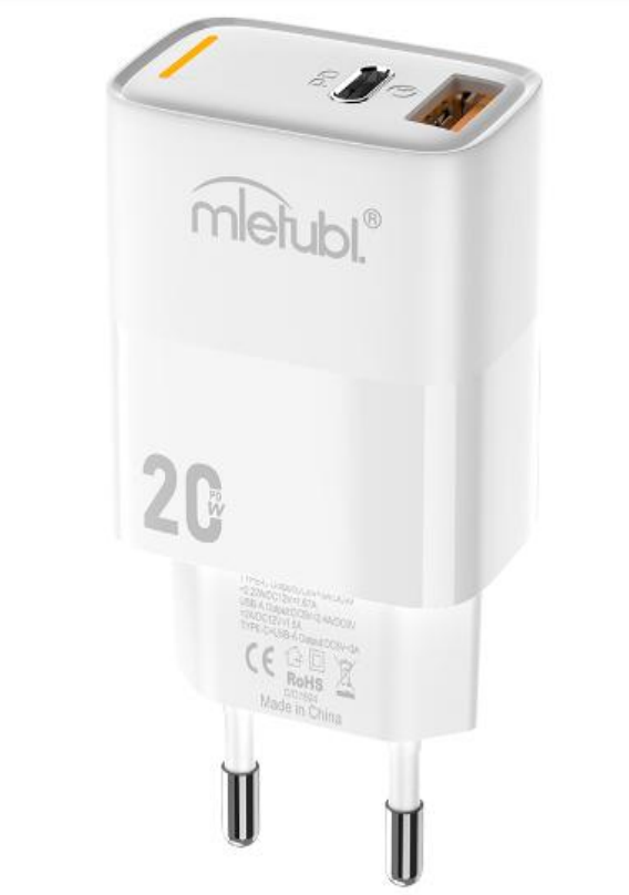 Adapter Mletubl MTB-CS03E 20W USB+Type-C (valge)