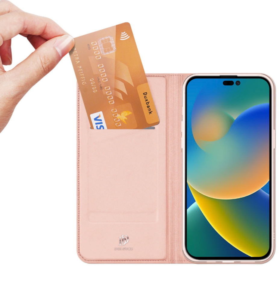 Ümbris kaanega Dux Ducis "Skin Pro" Samsung A165 A16 4G / A166 A16 5G (roosa kuldne)