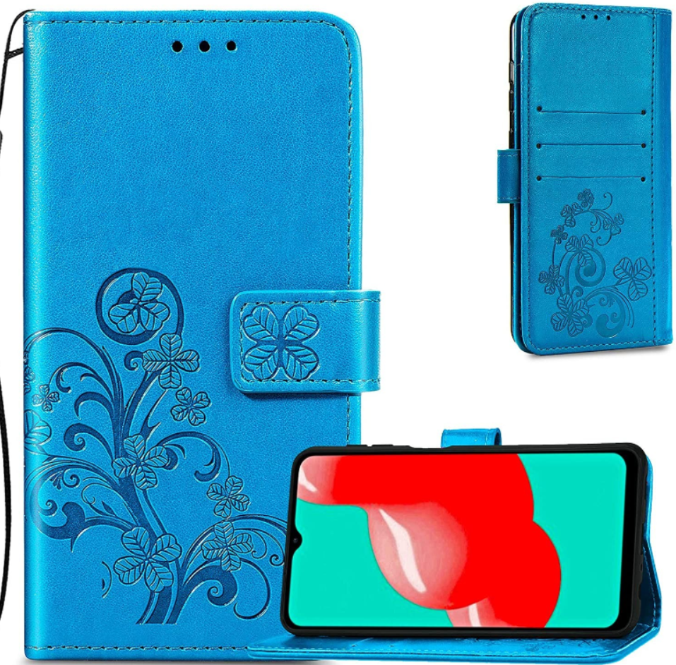 Ümbris kaanega Flower Book Samsung A226 A22 5G (sinine)