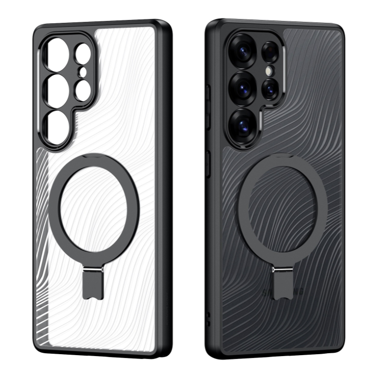 Ümbris Dux Ducis Aimo Mag Ring Stand Samsung S938 S25 Ultra (läbipaistev / must)