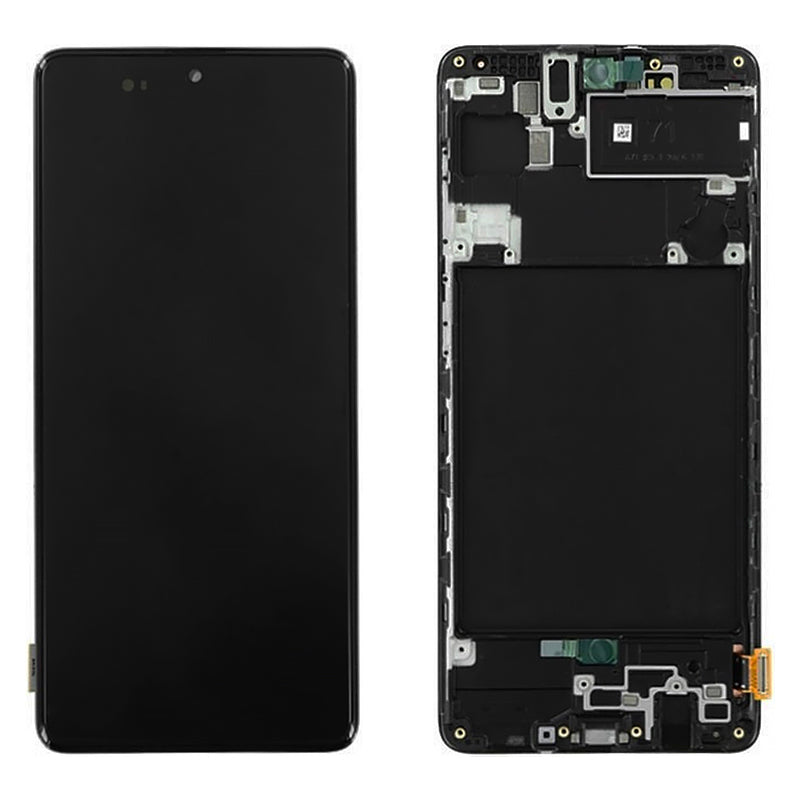 Varuosa Samsung Galaxy A71/A715 ekraan raamiga must (service pack)
