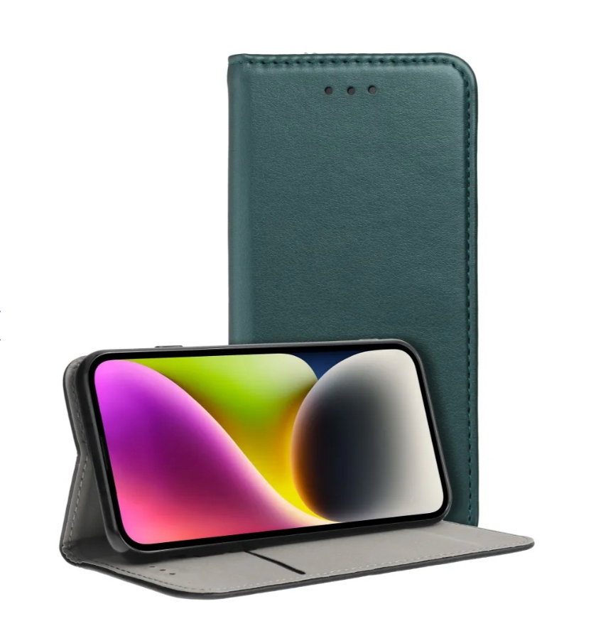 Ümbris kaanega Smart Magnetic Xiaomi Redmi 14C (tumeroheline)