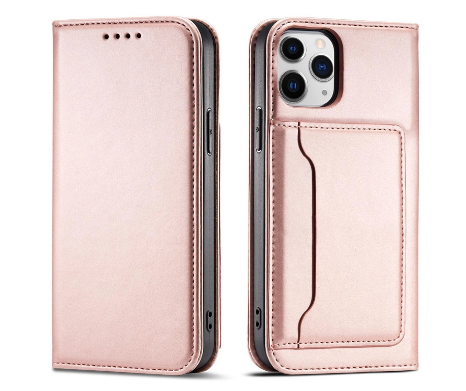Ümbris kaanega Pouch Card Wallet iPhone 12 Pro Max (roosa)