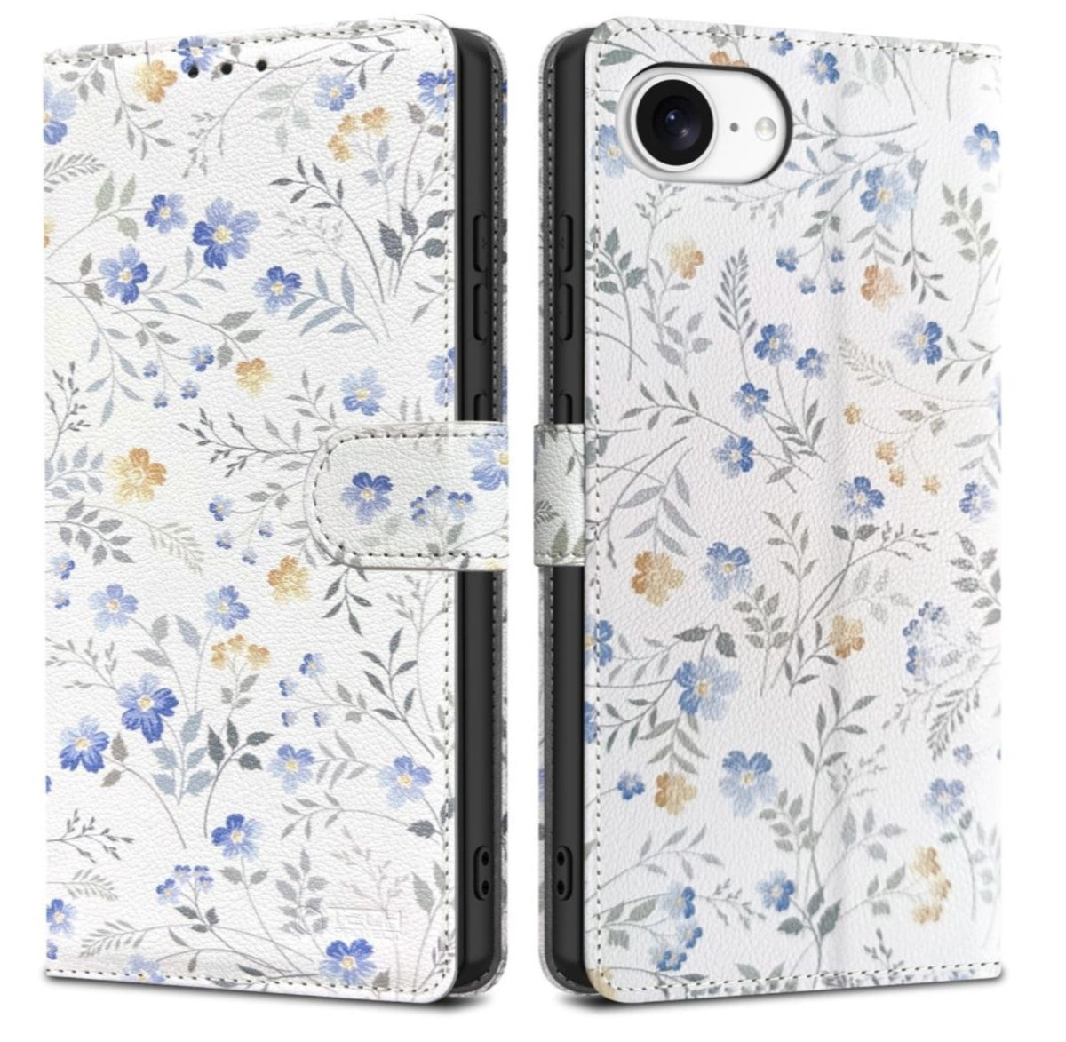Ümbris Tech-Protect Wallet iPhone 16e (valge/lilled)