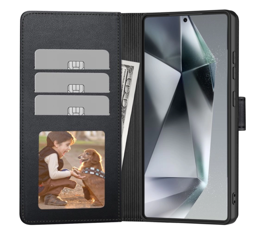 Ümbris kaanega Tech-Protect Wallet Samsung S25 FE (must)