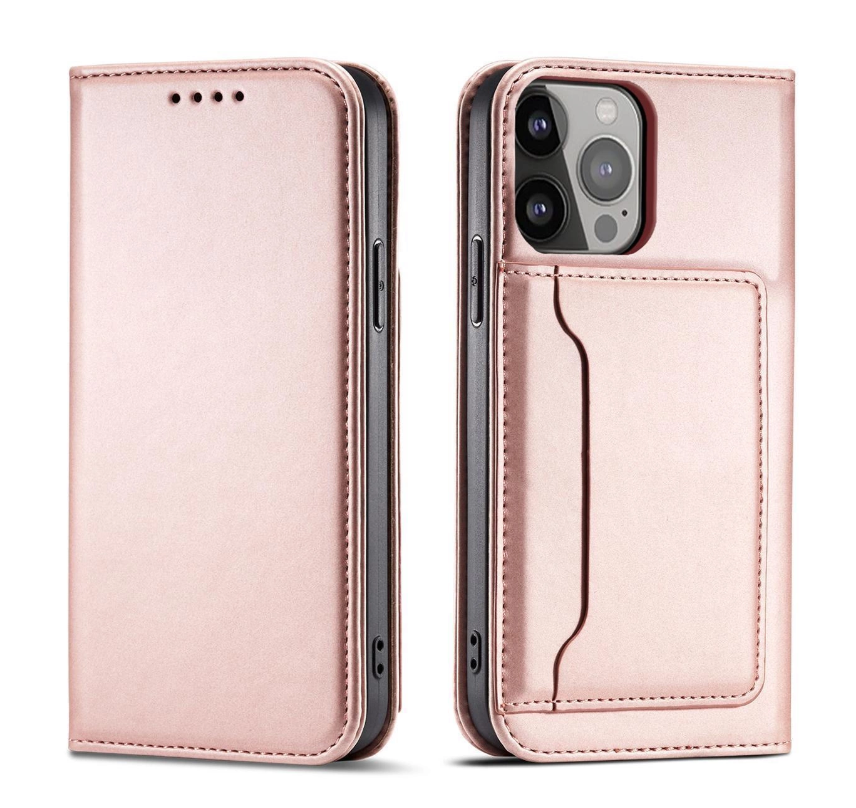 Ümbris kaanega Pouch Card Wallet iPhone 12 Pro (roosa)