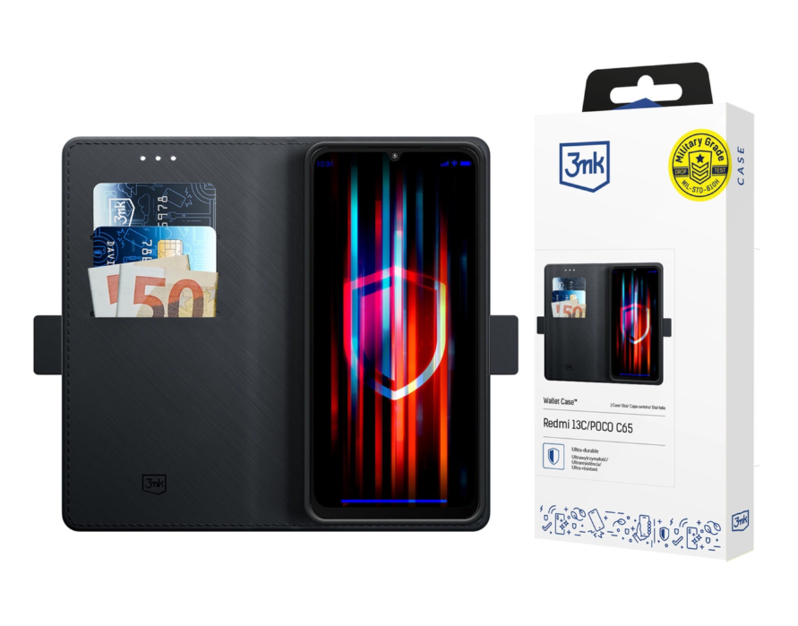 Ümbris kaanega 3mk Wallet Xiaomi Redmi 13C/Poco C65 (must)