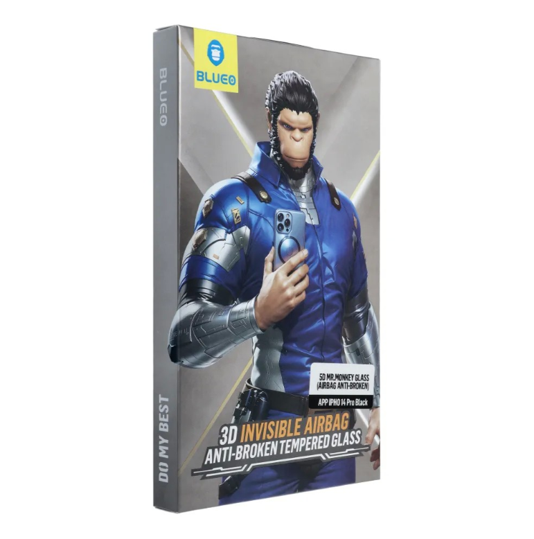 Kaitseklaas "5D Mr. Monkey" Airbag Anti-broken iPhone 16/ iPhone 15 (must)