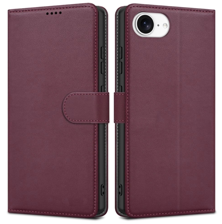 Ümbris kaanega Fancy Wallet Apple iPhone 12/ 12 Pro (viinamari)