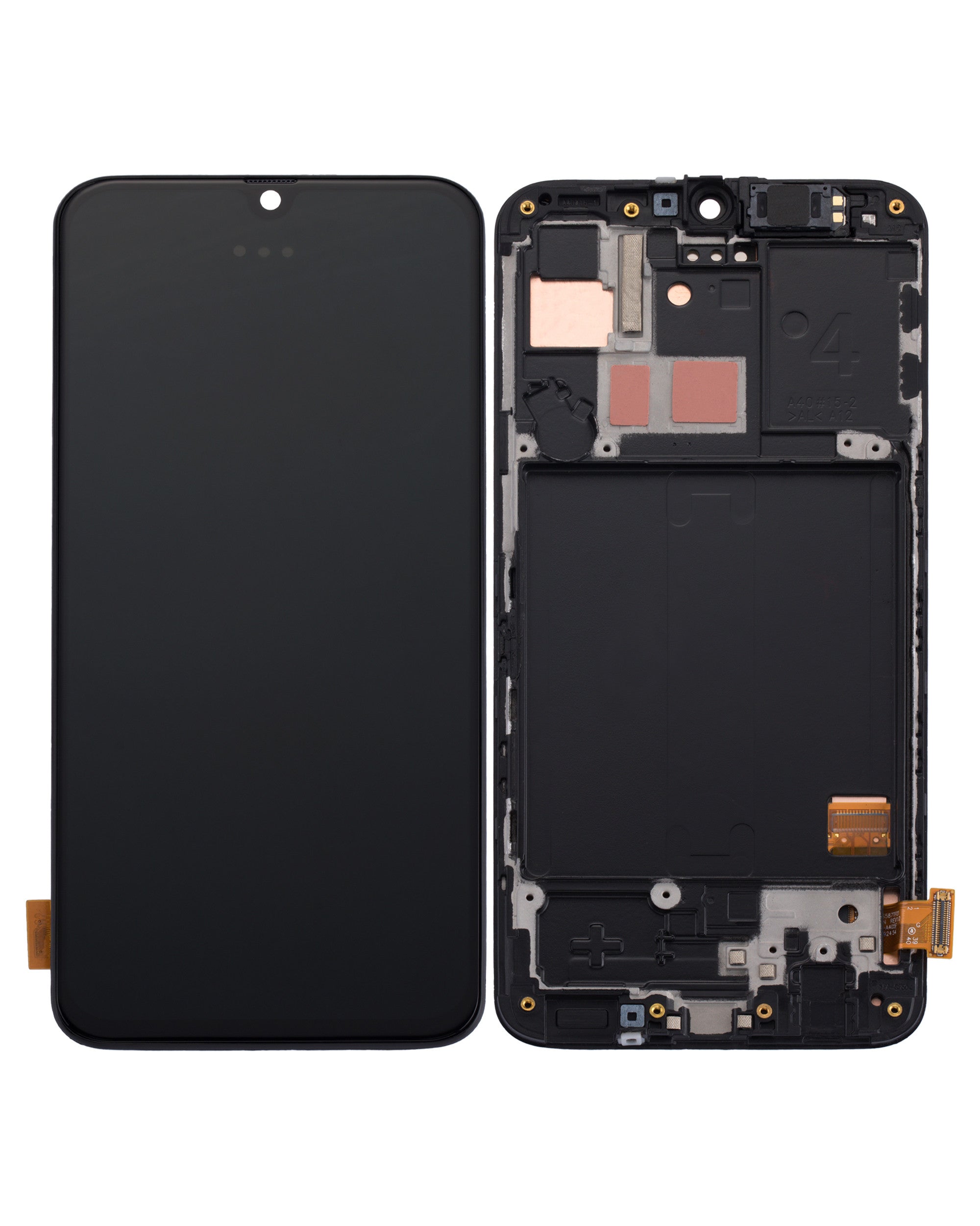 Varuosa Samsung Galaxy A40 ekraan raamiga must (analoog)