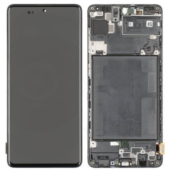 Varuosa Samsung Galaxy A71/A715 ekraan ja korpus must (Grade A)