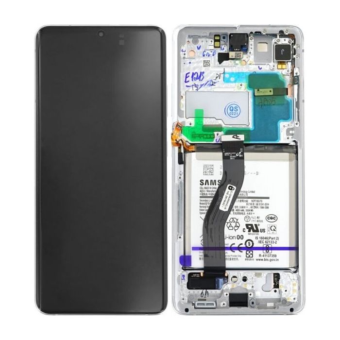 Varuosa LCD Samsung Galaxy S21 Ultra /G998B koos raamiga service pack (Silver)