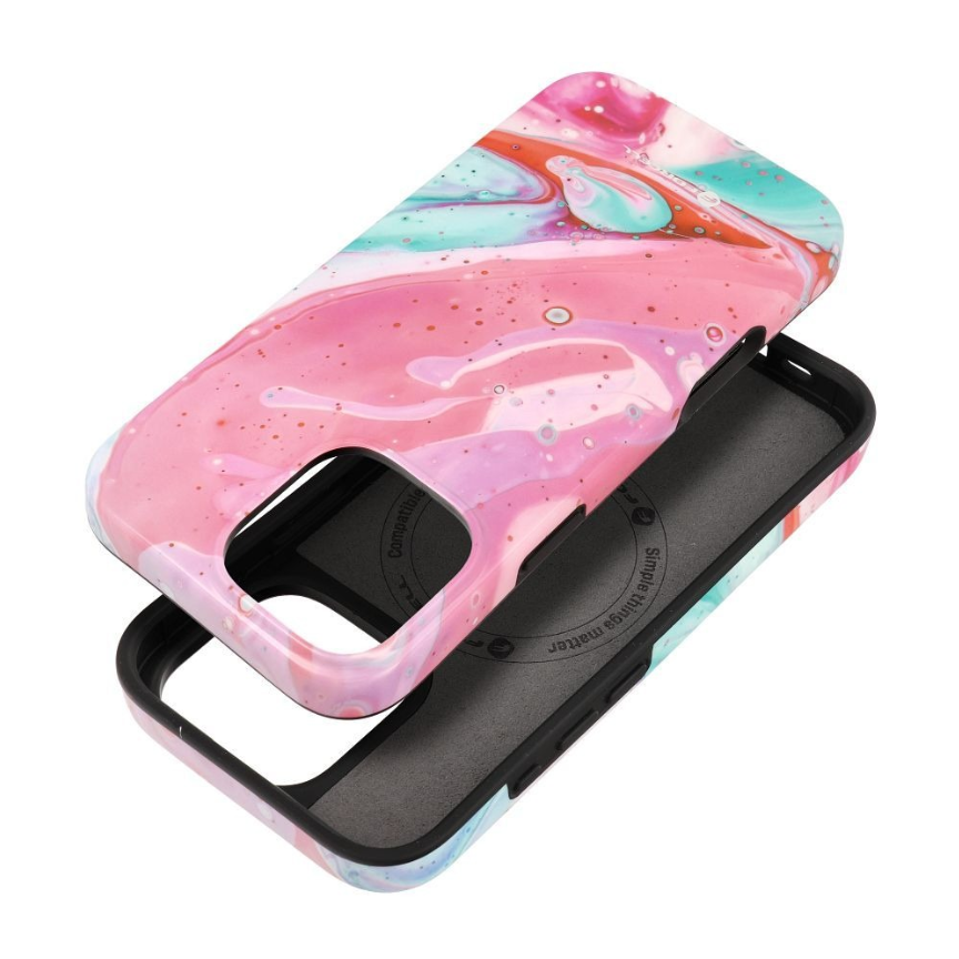 Ümbris F-Protect Mirage Magsafe iPhone 16 Pro (roosa marmor)