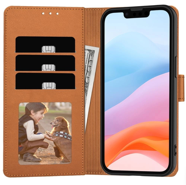 Ümbris kaanega Fancy Wallet Samsung A356 A35 5G (pruun)