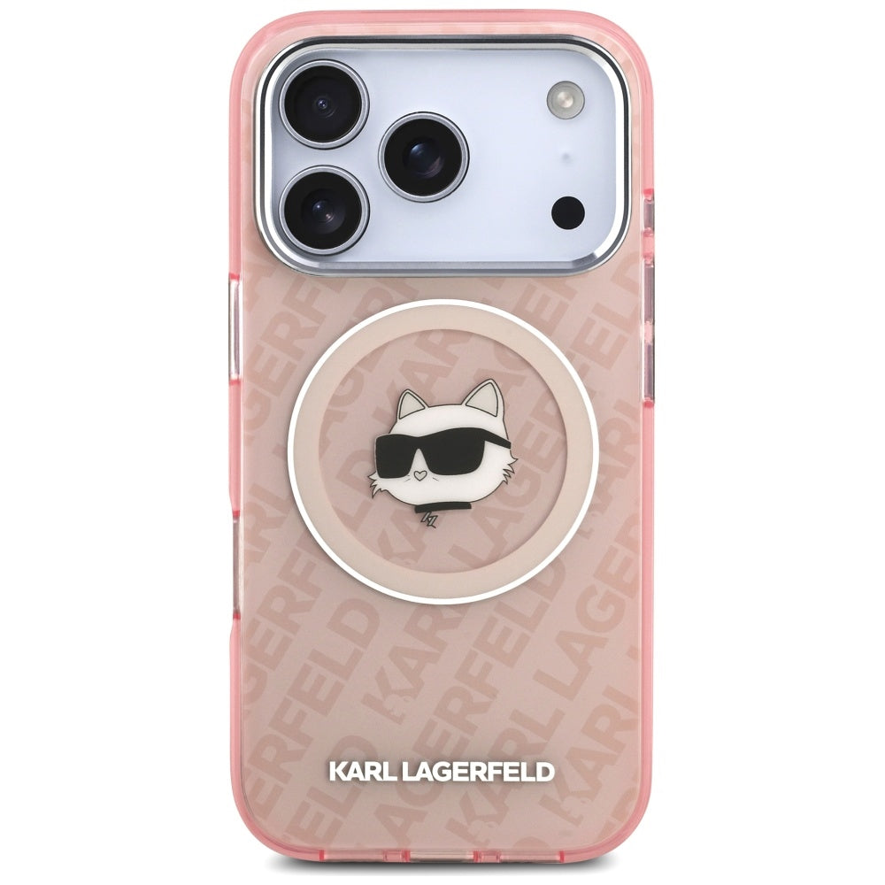 Karl Lagerfeld IML Choupette Head Logo MagSafe Case for iPhone 17 Pro Max (roosa)