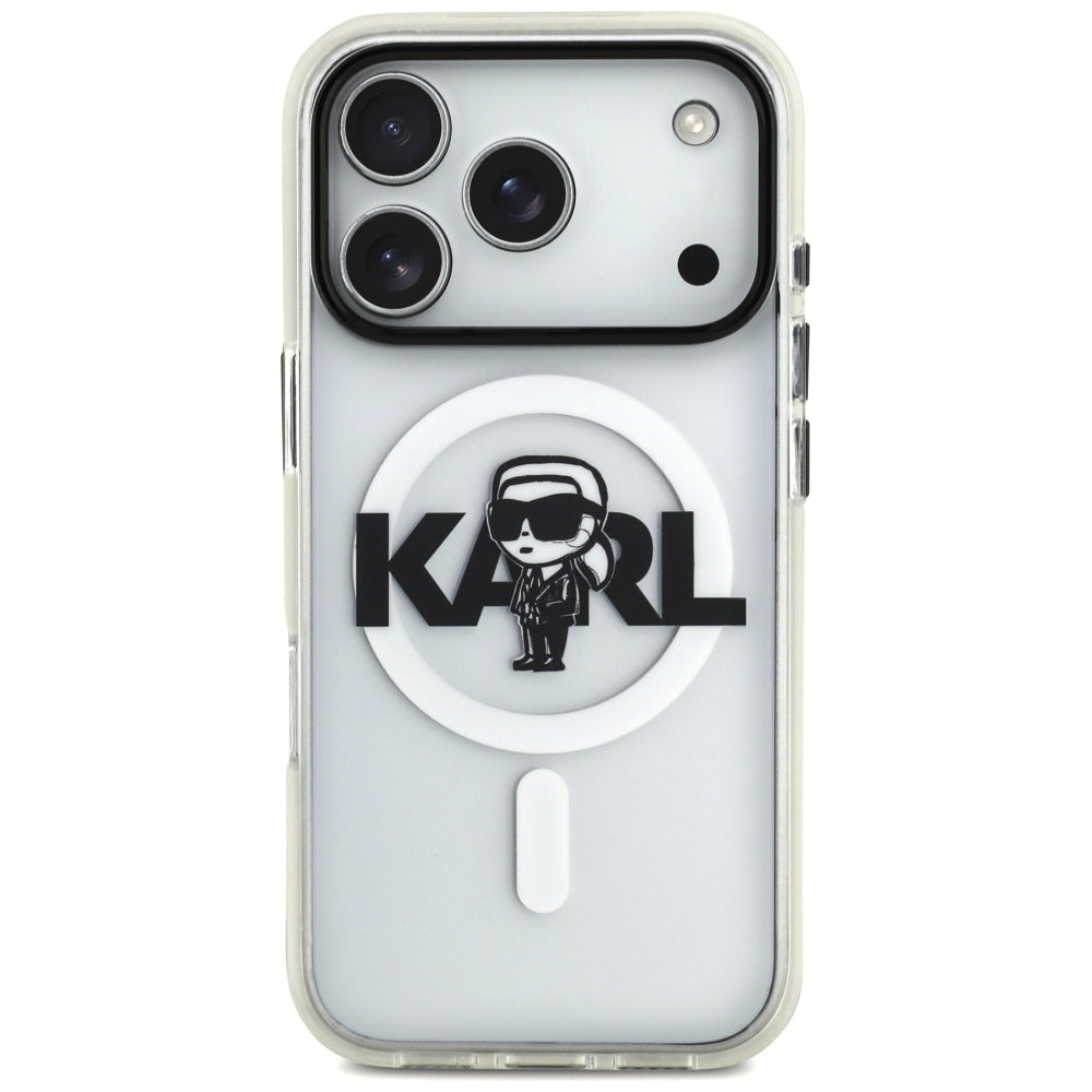 Karl Lagerfeld IML Karl Sketch Logo MagSafe Case for iPhone 17 Pro (läbipaistev)