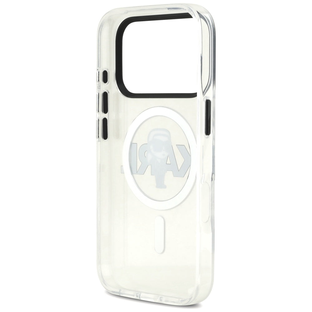 Karl Lagerfeld IML Karl Sketch Logo MagSafe Case for iPhone 17 Pro (läbipaistev)