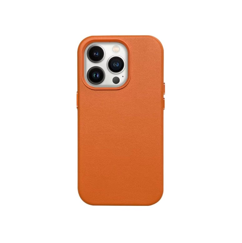 Ümbris Mag Leather Apple iPhone 16 Pro Max (orange)