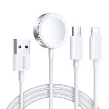 Juhe Joyroom 3in1 USB-A / Lighting+USB-C+Apple Watch (1.2m / valge)