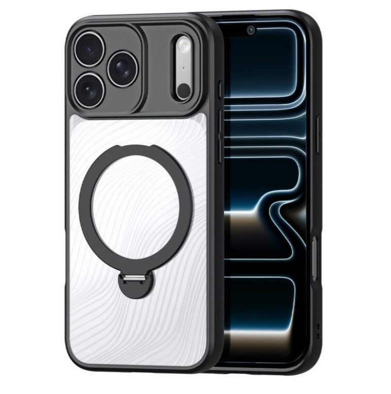 Ümbris Dux Ducis Aimo Mag Ring Stand Apple iPhone 17 Pro (läbipaistev / must)