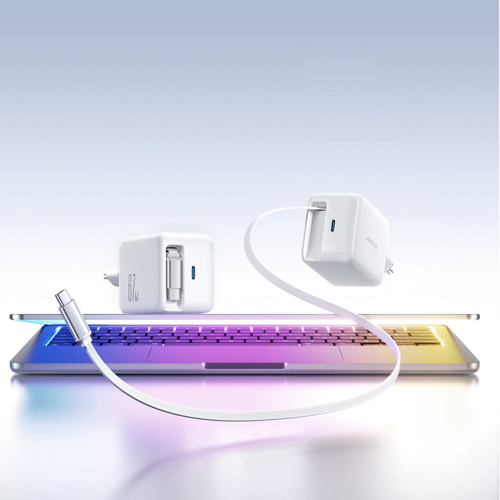 Adapter USB-C juhtmega Joyroom JR-TCL05, Type-C PD67W (valge)