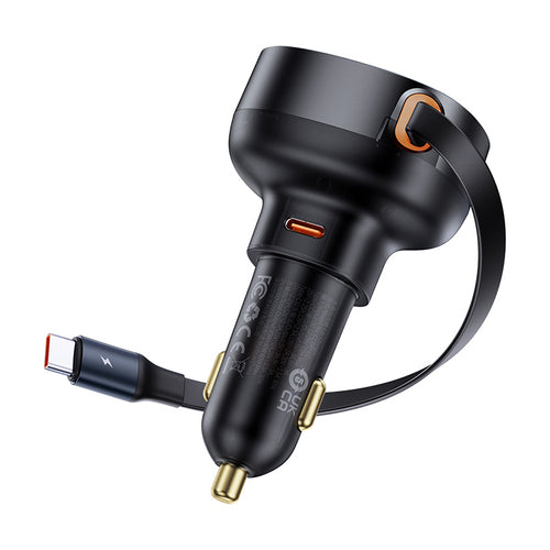 Autolaadija Baseus Enjoyment Pro + juhe Type C 60W (must)