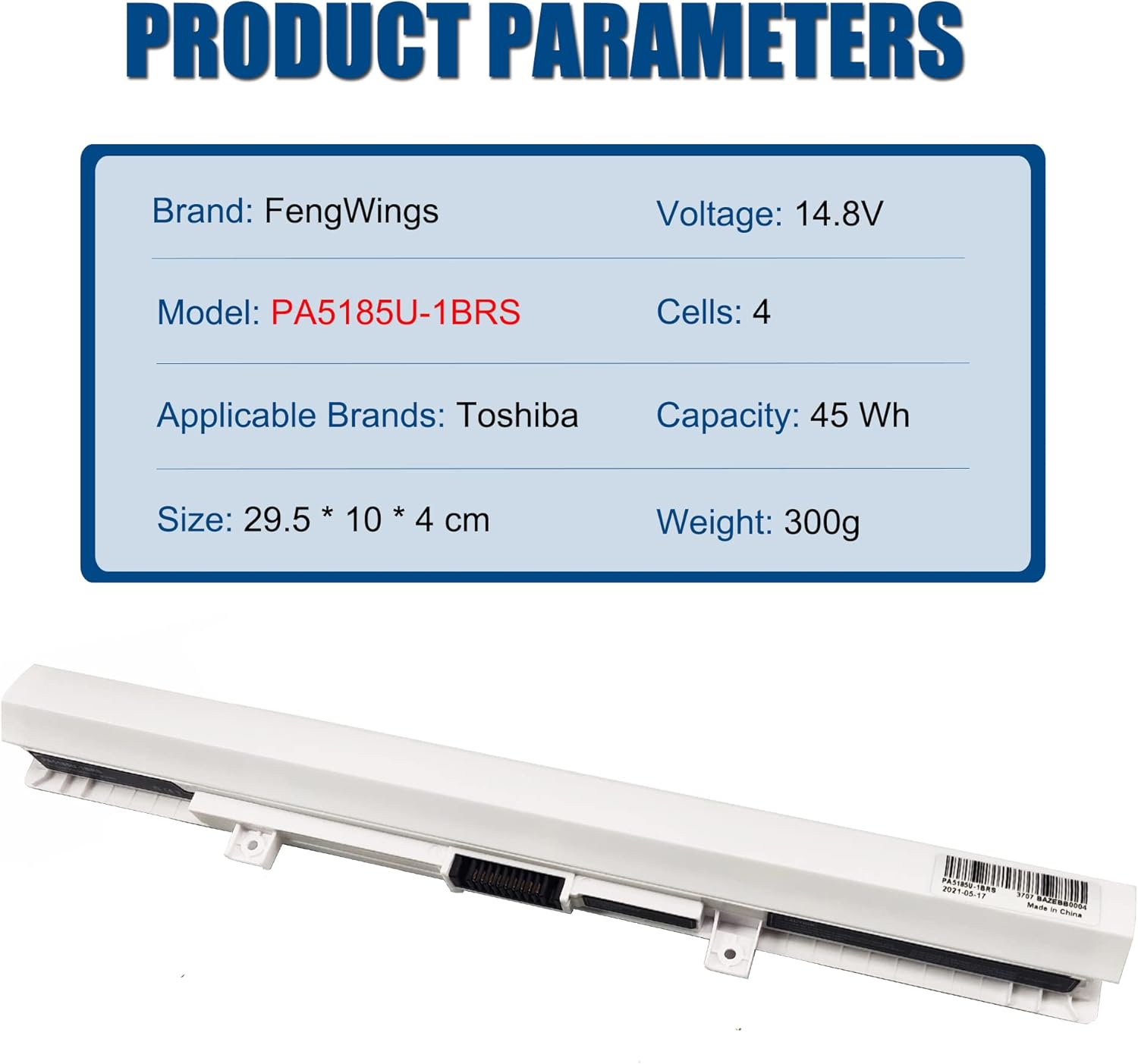 Aku Toshiba Satellite analoog 14.8V PA5185U C50/C55/L50/L55