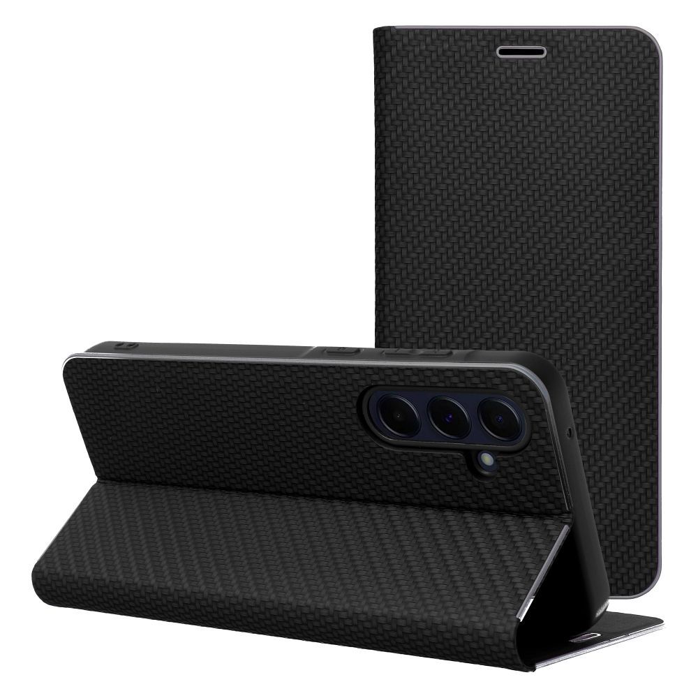 Ümbris kaanega Luna Carbon Book Xiaomi Redmi Note 14 Pro 5G (must)