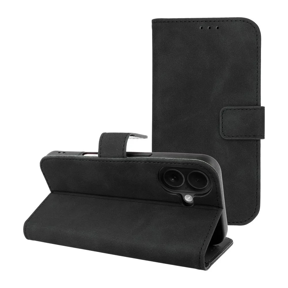 Ümbris kaanega TENDER Book iPhone 16 (must)