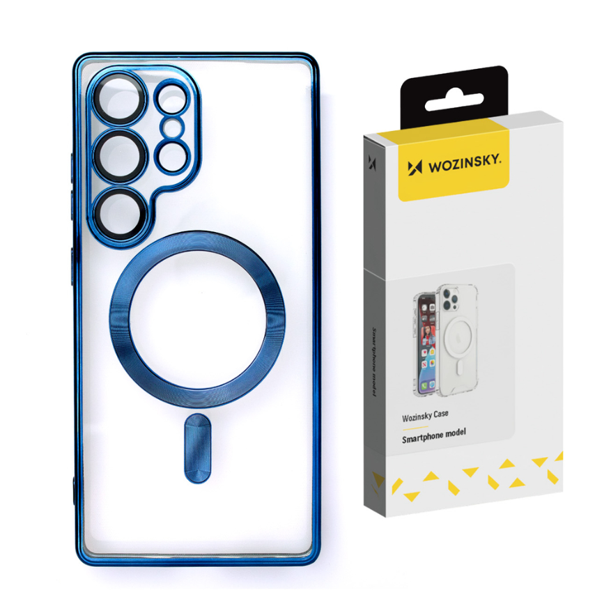 Silikoon Wozinsky Electroplated MagSafe Samsung S24 FE (läbipaistev/sinine)