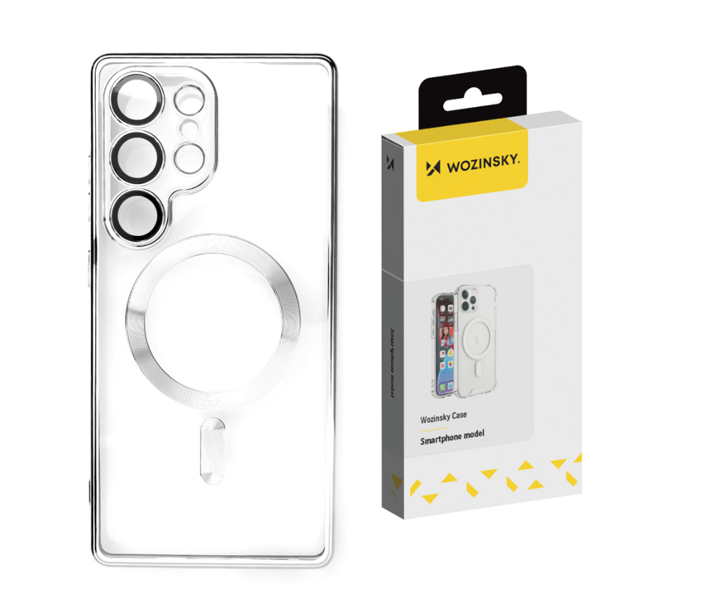 Silikoon Wozinsky Electroplated MagSafe Samsung S24 FE (läbipaistev/hõbe)