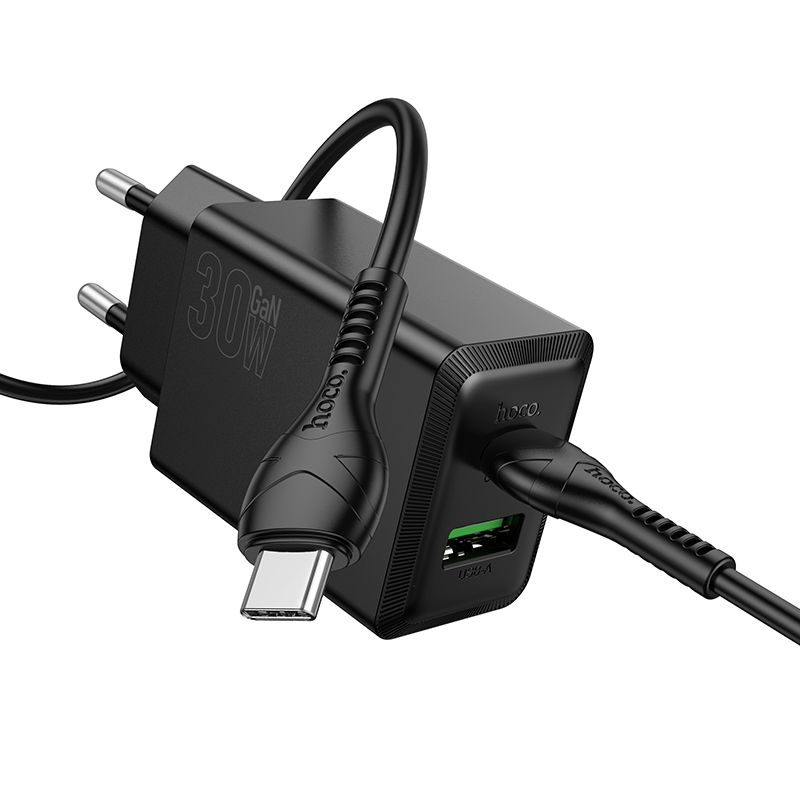 Adapter Hoco N71 30W GaN USB-C / USB-A + Type-C to USB-C 1.0m (must)