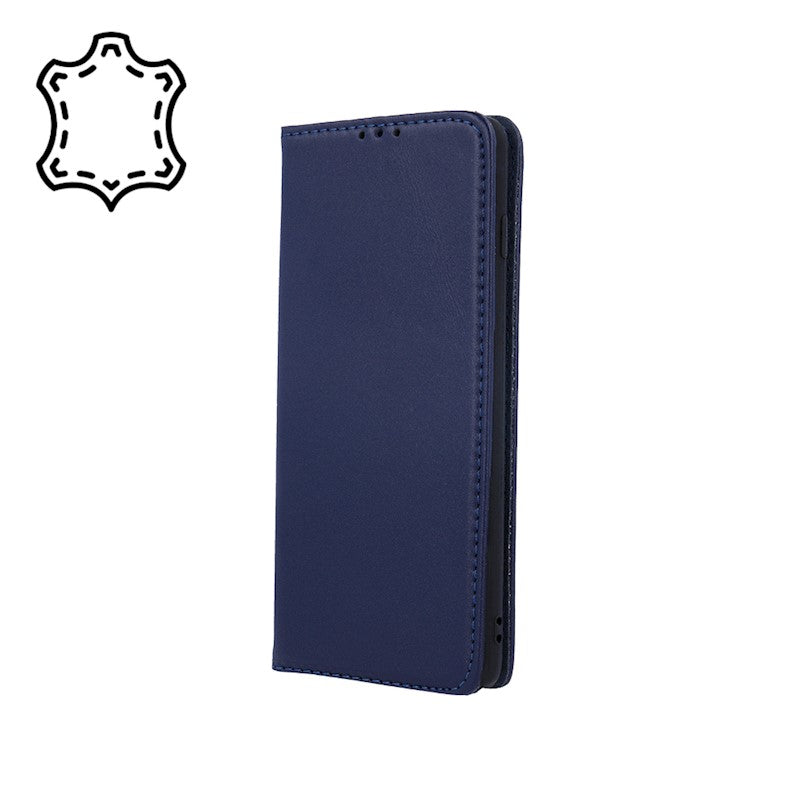 Ümbris kaanega Leather SMART PRO iPhone 14 (tumesinine)