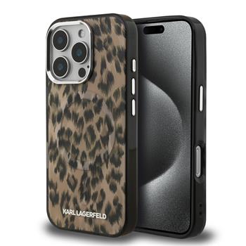 Karl Lagerfeld IML Leopard Pattern MagSafe Case for iPhone 16 Pro Max (pruun)