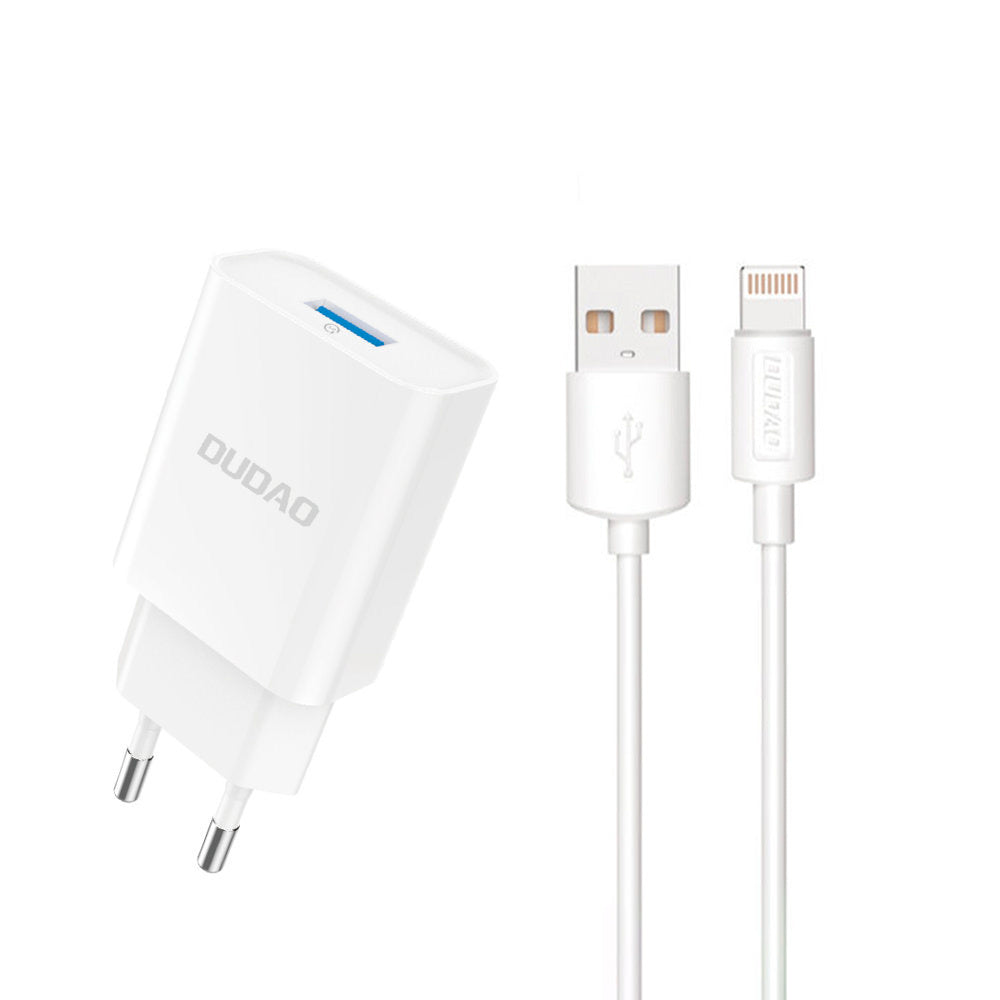 Laadija juhtmega Dudao A4EU, 2.1A USB-Lightning (valge)