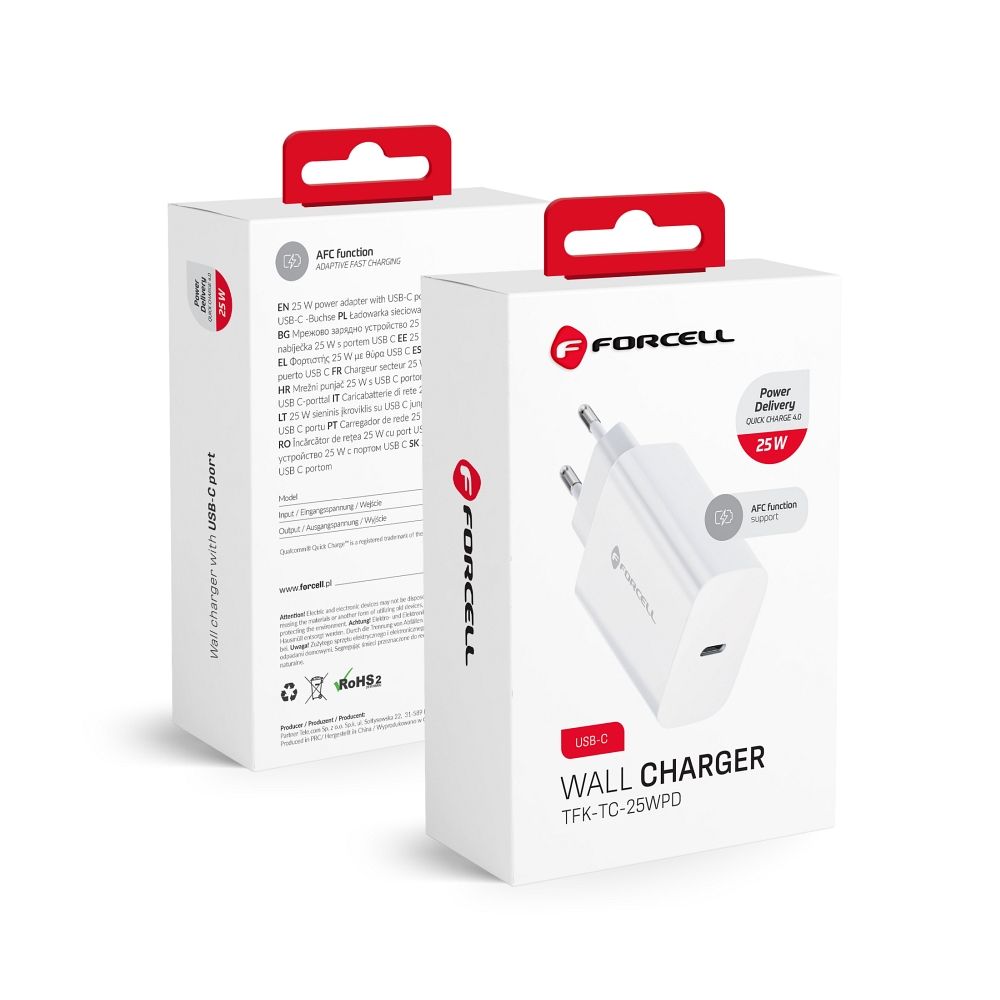 Laadija Forcell F-Energy USB-C QC4.0 PD 3A 25W (valge)