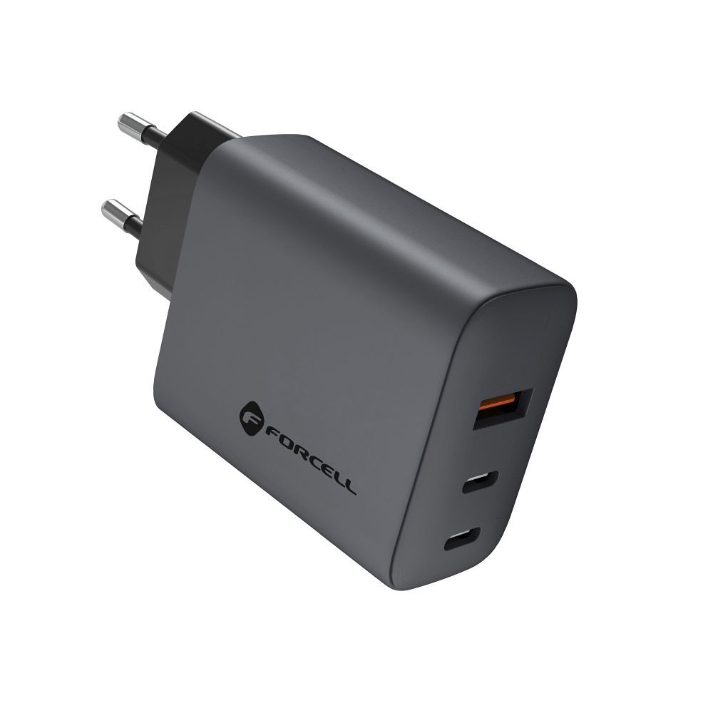 Laadija Forcell F-Energy GaN 2 x USB C + USB A QC4.0 PD 4A 65W (hall)