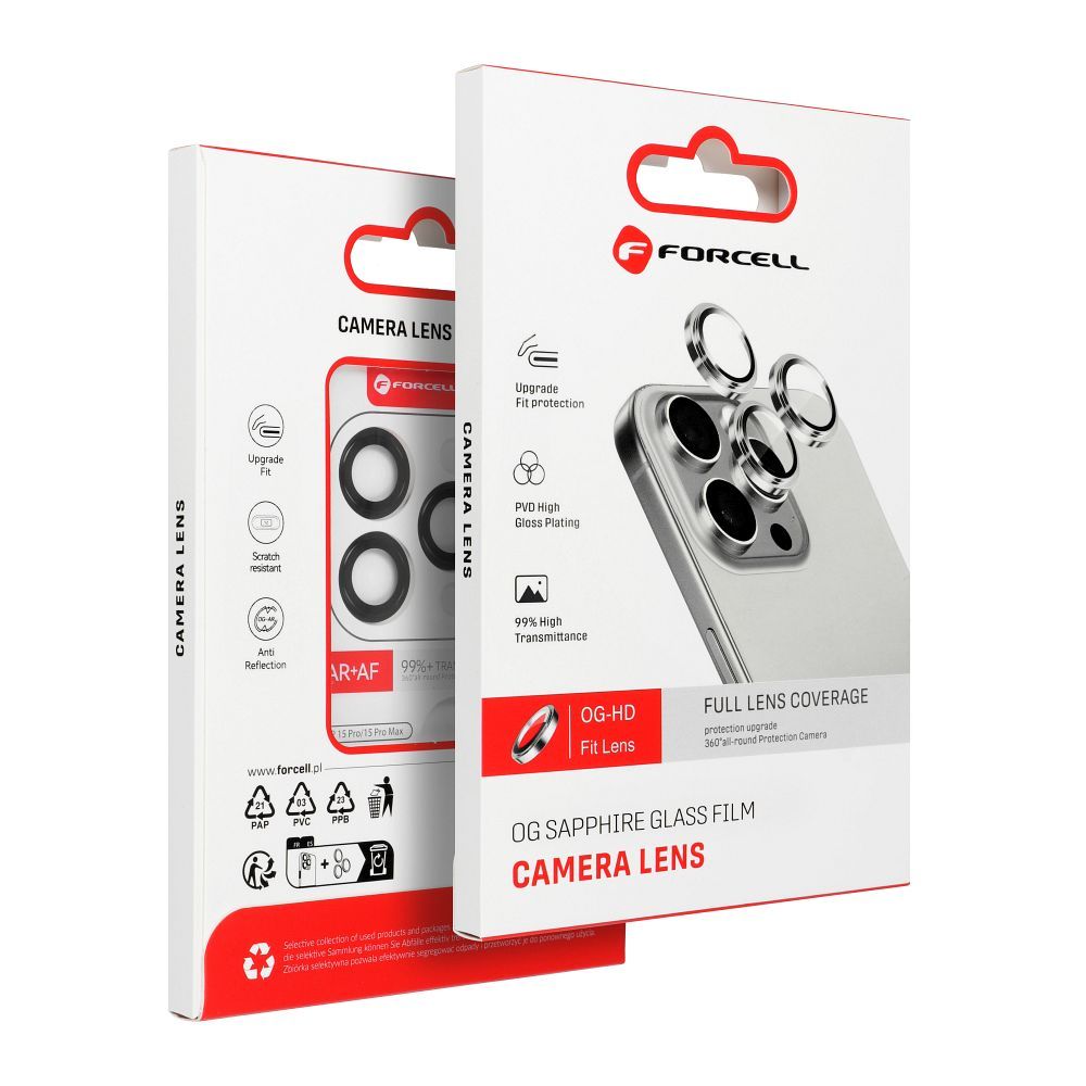 Kaitseklaas Forcell Premium tagakaamerale iPhone 13 Pro / 13 Pro Max (must)