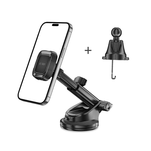 Autohoidik laadijaga Tech-Protect N59, armatuurile + air vent (must)