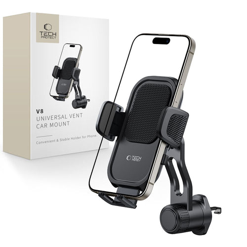 Telefoni hoidik autosse Tech-Protect V8, ventilatsiooni (must)